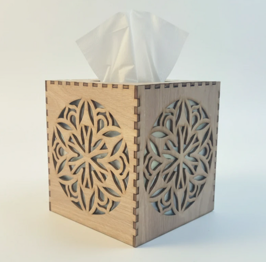 Wooden tissue box cover